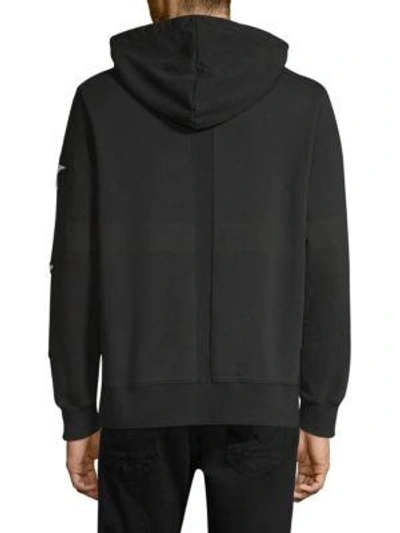Shop Ovadia & Sons Star Cotton Hoodie In Black White