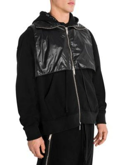 BEN TAVERNITI UNRAVEL PROJECT Mix-Media Layered Hoodie 