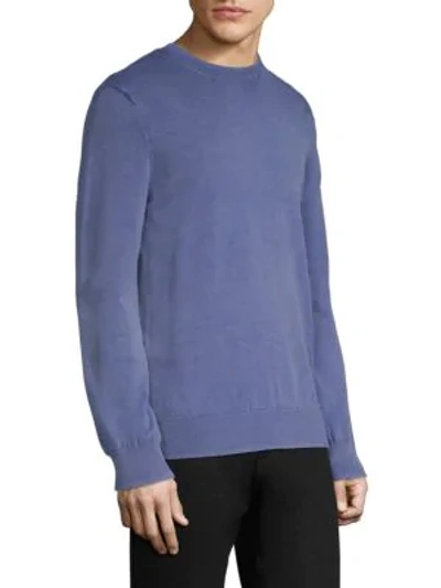 Shop Apc Pull Berry Cotton Sweater In Indigo Delave