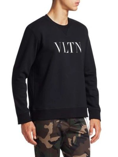 Shop Valentino Vltn Crew Neck Sweatshirt In Black