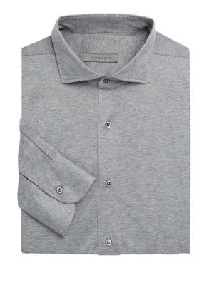 jersey knit button down shirt