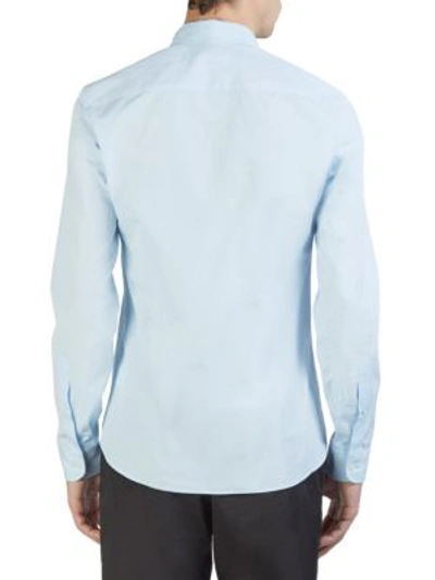 Shop Kenzo Dragon Slim-fit Cotton Button-down Shirt In Light Blue