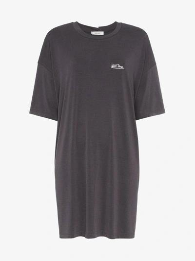 Shop We11 Done We11done Logo T-shirt Dress In Grey