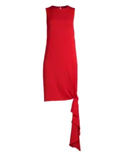 Shop Milly Women's Stretch Silk Chiara Shift Dress In Ruby Red