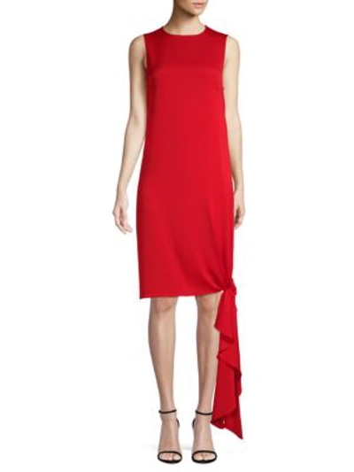 Shop Milly Women's Stretch Silk Chiara Shift Dress In Ruby Red