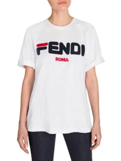 Shop Fendi Mania Logo Tee In White