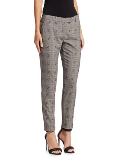 Shop Altuzarra Henri Check Floral Skinny Pants In Black