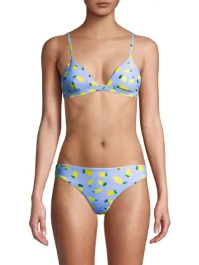 Shop Onia Lemon-print Bikini Top In Lemon Tossiris Multi