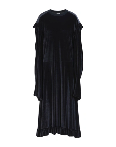 Shop Vetements 3/4 Length Dresses In Dark Blue
