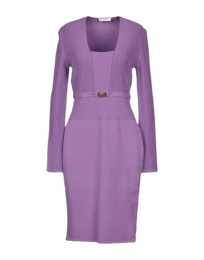 Shop Versace Short Dress In Light Purple