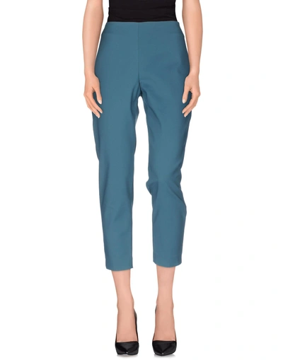 Shop M Missoni Casual Pants In Emerald Green