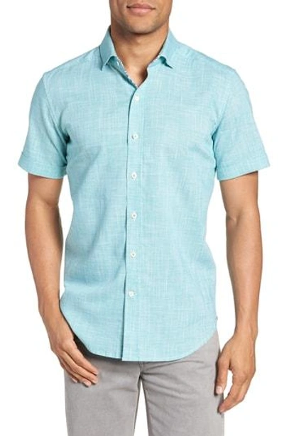 Shop Robert Graham Isia Tailored Fit Sport Shirt In Teal