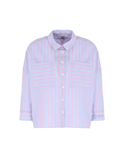 Shop Tommy Jeans Striped Shirt In Lilac