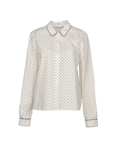 Shop Ganni Patterned Shirts & Blouses In White