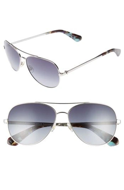 Shop Kate Spade Avaline 58mm Aviator Sunglasses - Palladium