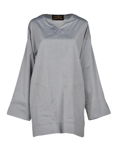 Shop Vivienne Westwood Anglomania Woman Top Grey Size 4 Cotton