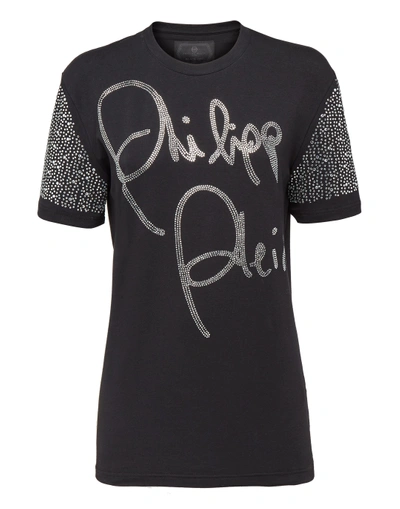 Shop Philipp Plein T-shirt Round Neck Ss "gift"