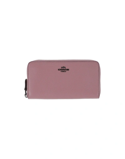 Shop Coach Wallet In Pastel Pink