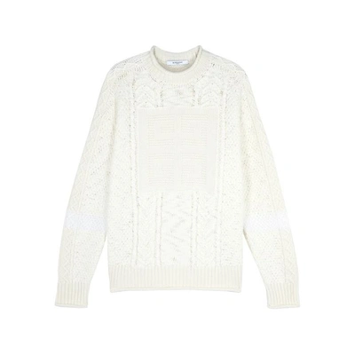 Shop Givenchy Ivory Textured-knit Wool-blend Jumper