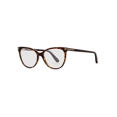 Shop Tom Ford Tortoiseshell Cat-eye Optical Glasses