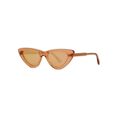 Shop Chimi 006 Peach Cat-eye Sunglasses In Gold
