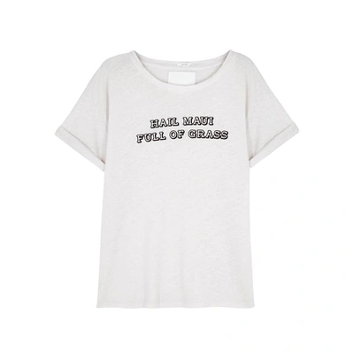 Shop Mother The Oversized Goodie Goodie Cotton-blend T-shirt In Off White
