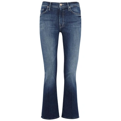 Shop Mother The Outsider Dark Blue Cropped Jeans
