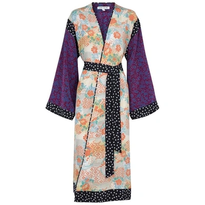 Shop Elizabeth And James Shawna Printed Silk Kimono In Multicoloured