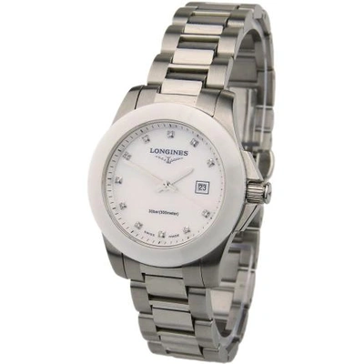 Shop Longines Lady Conquest Steel And Ceramic L3.257.4.87.7