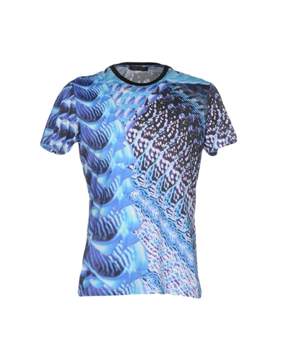 Shop Roberto Cavalli Beachwear T-shirts In Turquoise