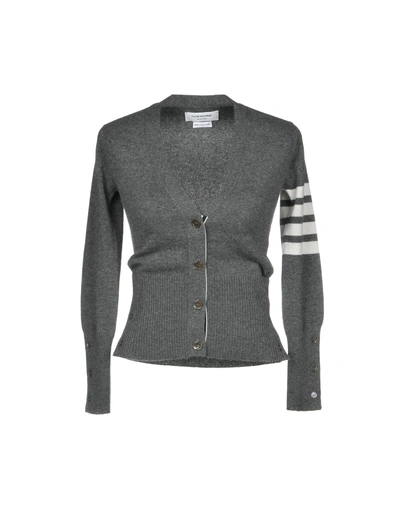 Shop Thom Browne Cardigans In Grey