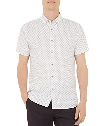 Shop Ted Baker Shorpol Polynosic Regular Fit Button-down Shirt In White