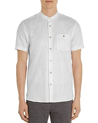 Shop Ted Baker Selday Granddad Regular Fit Button-down Shirt In White