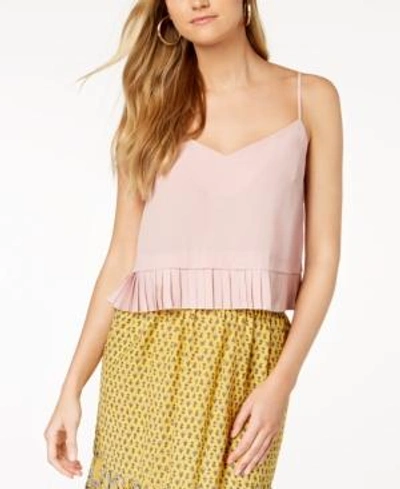 Shop French Connection Pleated-hem Top In Venetian Pink