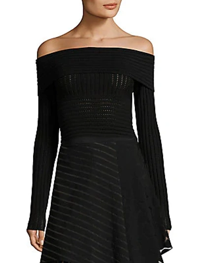 Shop Diane Von Furstenberg Off-the-shoulder Top In Black
