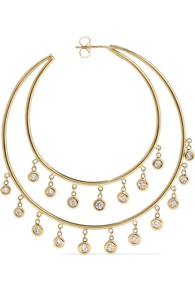 Shop Jacquie Aiche 14-karat Gold Diamond Earrings