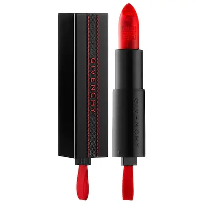 Shop Givenchy Rouge Interdit Satin Lipstick - Marble 25 Rouge Revelateur 0.12 oz/ 3.4 G