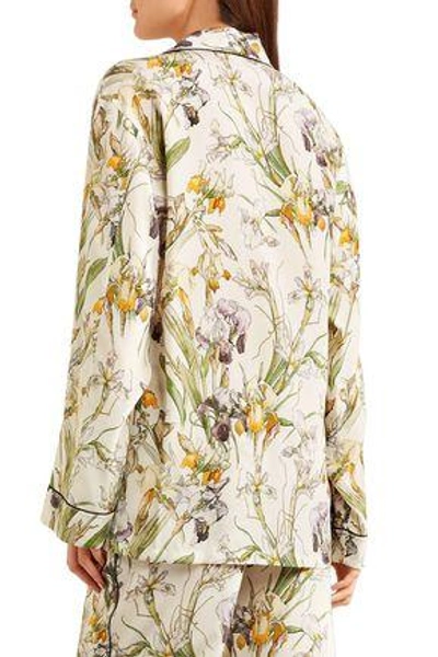 Shop Alexander Mcqueen Floral-print Silk Shirt In Cream