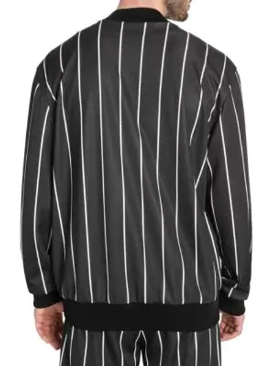 Shop Dolce & Gabbana Pinstripe Zip-up Track Jacket In Black White