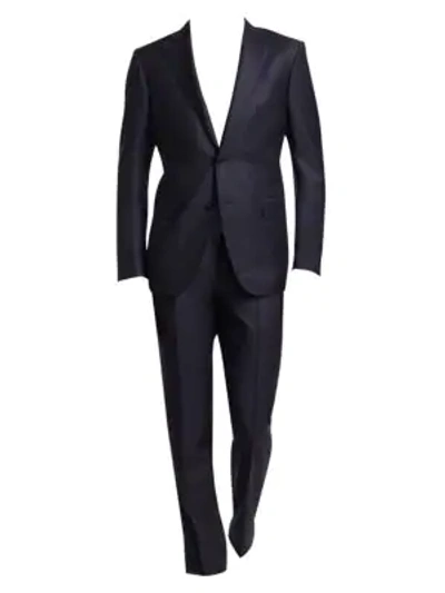 Shop Ermenegildo Zegna Regular-fit Stripe Wool Suit In Navy
