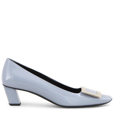 Shop Roger Vivier Belle Vivier Metal Buckle Pumps In Grey