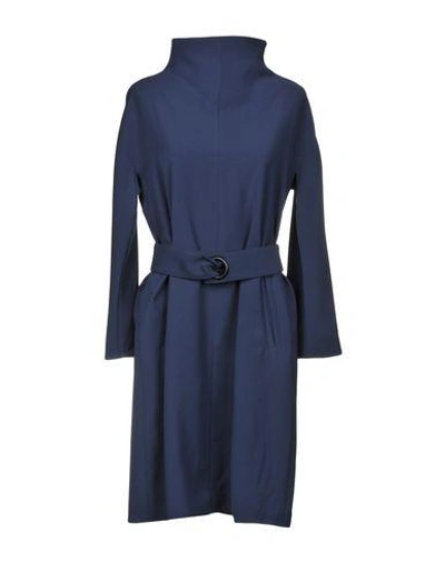 Shop Armani Collezioni Short Dresses In Dark Blue