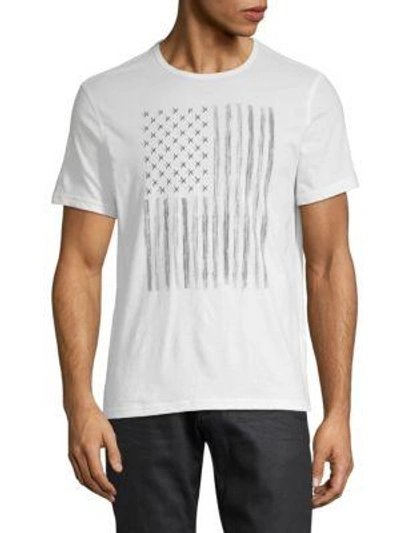 Shop John Varvatos Zipper Star Stud Flag Graphic Cotton Tee In Navy