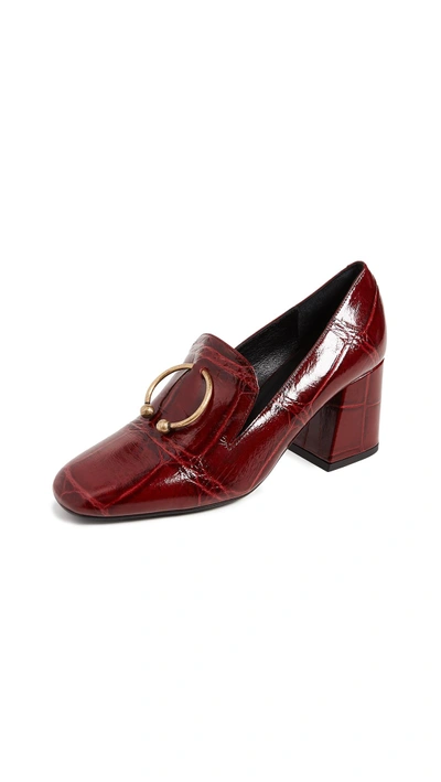 Shop Freda Salvador Lift Loafer Pumps In Red