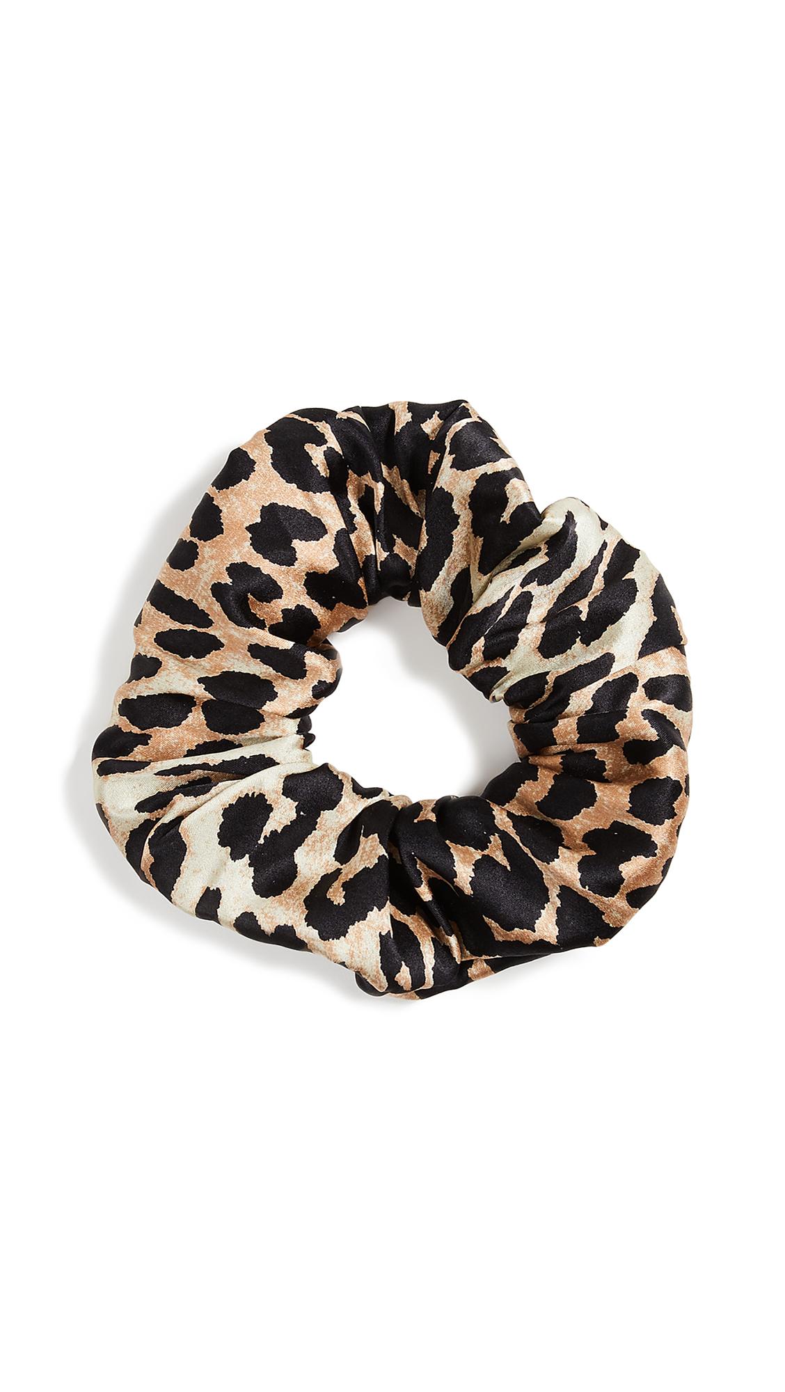 Ganni Calla Silk Scrunchie In Leopard | ModeSens