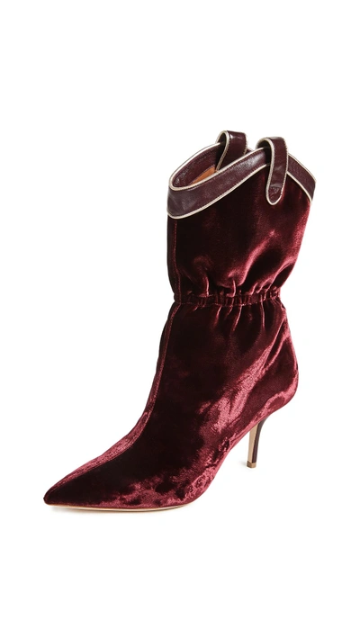 Shop Malone Souliers Daisy Boots In Burgundy/wine/platino