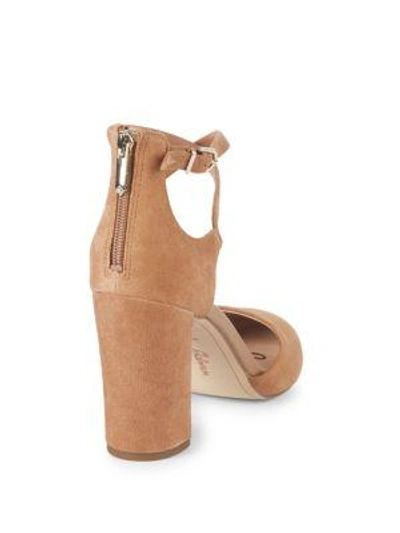 Shop Sam Edelman Simmons Suede Ankle-strap Sandals In Fiji Pink