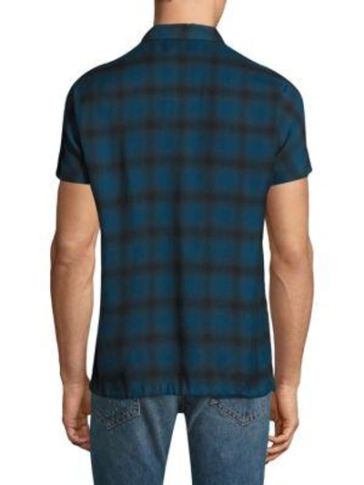 Shop Helmut Lang Cotton Short Sleeve Shirt In Blue Black
