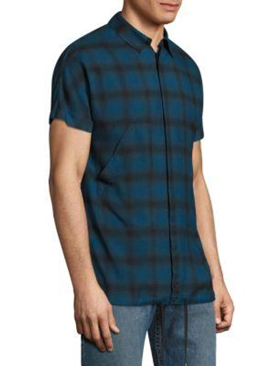 Shop Helmut Lang Cotton Short Sleeve Shirt In Blue Black