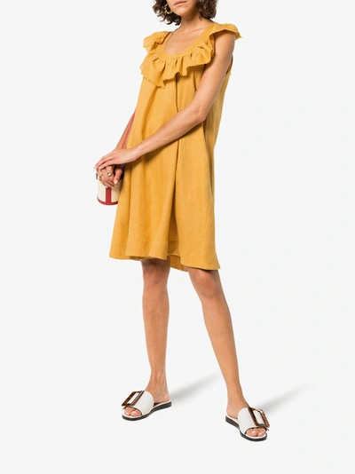 Shop Three Graces Faye Mini Dress In Yellow/orange